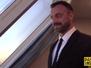 Throated submissive gets fucked and whipped 1/16