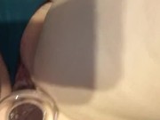 School girl plays with herself