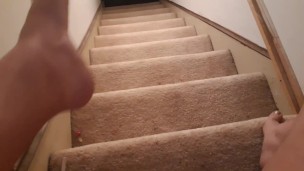 Amateur chubby woman pissing downstairs 