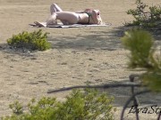 voyeur hunting. I spied a tanning and masturbating blonde 4/16