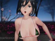 MMD R18 4k UHD Forest Green Bikini Mikasa Ackerman - Baam - 1074 4/16