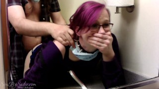 Quarantine Quickie in Public Restroom (Close-Up Creampie)