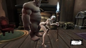 Sex with a horned monster! Orc fucked in all holes | warcraft, 3D