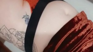 Redhead tease in thong