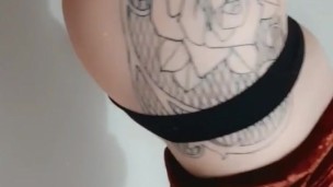 Redhead tease in thong