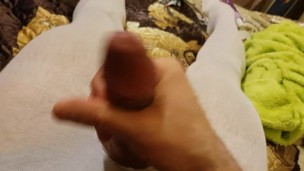 Sissy Crossdresser Cumshot a Lot with his Big Cock Masturbating Jerking off
