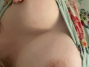 Big Tit Slut plays with her soft tits