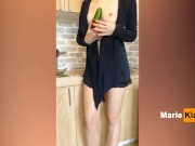 Bad lonely milf has fun with a cucumber and gets a trembling orgasm #PHMILF 3/16
