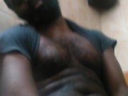 Black dick cumming in truck stop bathroom