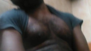 Black dick cumming in truck stop bathroom