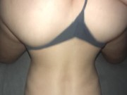 Big Booty Teen Rides Big Dick and Knocks Over Bong.