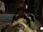 3d monster porno. Sex with a huge orc! Brought the girl to exhaustion! 16/16