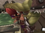 3d monster porno. Sex with a huge orc! Brought the girl to exhaustion! 8/16