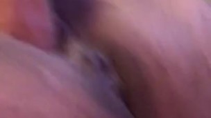Huge dildo shoved in my tight wet pussy