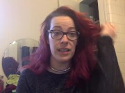 Shaved head fetish girl shaves her own head 2/16