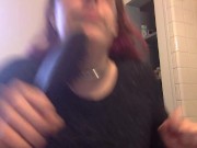 Shaved head fetish girl shaves her own head 3/16