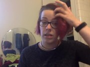 Shaved head fetish girl shaves her own head 7/16