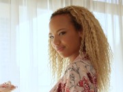 Lesbea Ebony cutie Romy Indy sensual lesbian sex with Scarlet Rebel 1/16