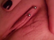 Russian  pierced pussy  close -up
