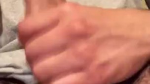 Thick cock jerk off uncut penis