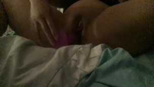 shoving a dildo in my dripping wet pussy