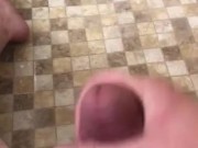 Big dick Seated shower jerk off with cumming 