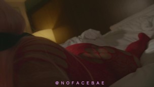 Little Red Slobbing Hood Ebony Sloppy Dildo Blowjob