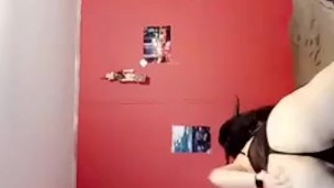 Cosplay teen pillow humping in lingerie 