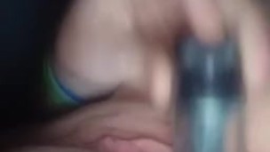 Girl using dildo to masturbate