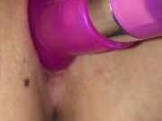 MILF masturbates with help using G-Spot Vibe & Magic Wand until she orgasms