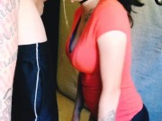 Hot wife gets Rough BALLS DEEP sloppy deepthroat face fuck THROAT PIE #1 15/16