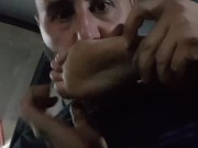 feet worship in the car 3 8/16