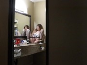 PEEPING TOM Watches ErinEvelyn Masturbate On The Hotel Bathroom Counter 10/16