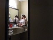PEEPING TOM Watches ErinEvelyn Masturbate On The Hotel Bathroom Counter 9/16