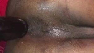 Soaking Wet!! TS dildo solo