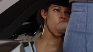 Officer Jill Valentine Blowjob at Service