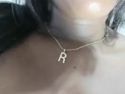 Playing with my big tits and nipples