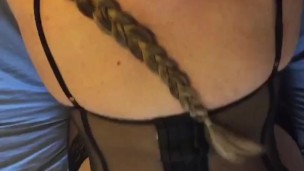 Deep throating turns into fucking and cumshot