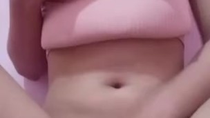 Tiny busty asian teen rubbing pussy hard
