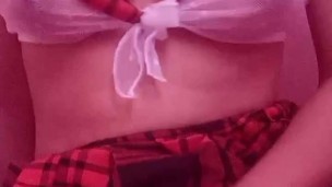 teen schoolgirl rubbing pussy for daddy