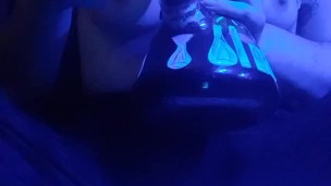 Stoner Babe Smokes a Huge Bong Hit and Plays With Tits