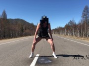 milf makes a big jet on the road 11/16