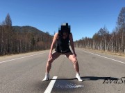 milf makes a big jet on the road 14/16