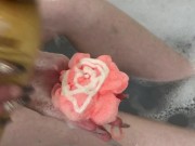 Bubble bath and washing my feet