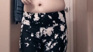 Sexy MILF in Yoga Pants Strips