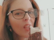 Eating an ice cream bar while you watch ASMR