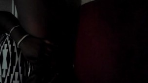 Solo ebony freak pussy play in bathroom 