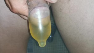 video request - filling a condom with piss