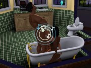 Arranged group sex in the bathroom with two girls | 3D game, sims 3 sex