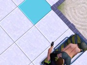 Sex by the pool on a plank bed with a bbw | sex mod, sims 3